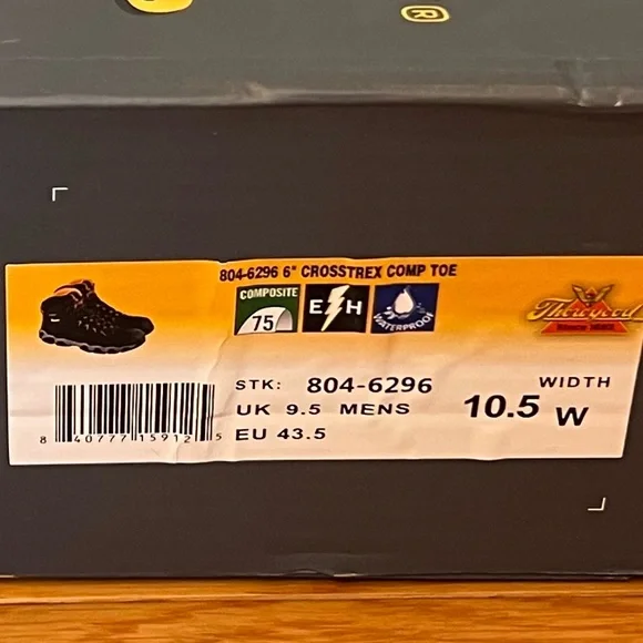 Thorogood Crosstrex Hiker Waterproof Composite Toe Work Boots Sz 10.5W
